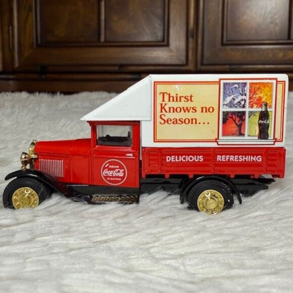 Vintage Coca-Cola x Mattel Metal Red White 1932 Ford AA Truck Spinning Wheels - Picture 4 of 13